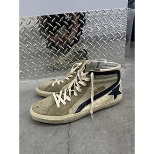 Golden Goose Slide High Top Men Navy And Gray Suede, Size 43
